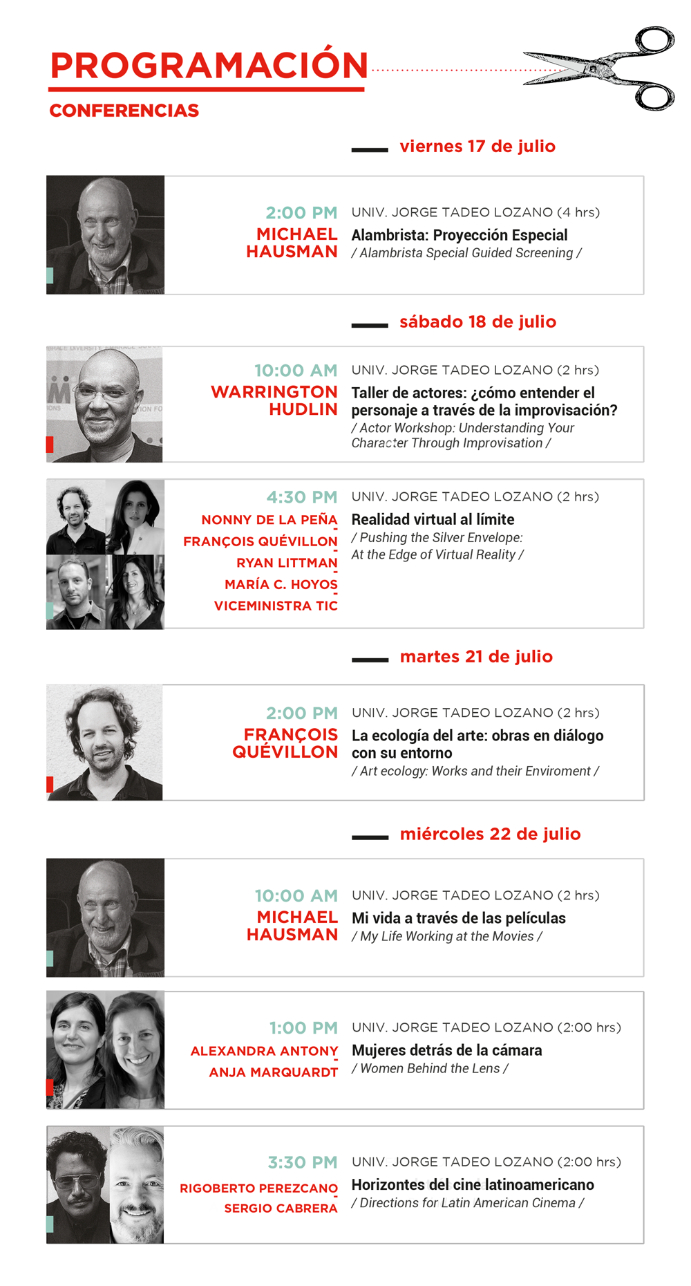 Programación Indiebo 2015 en la UTadeo