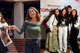 Bogotá, Colombia Mosaico con los estudiantes de Publicidad que fueron galardonados en los premios Garra Creativa y Brandófono